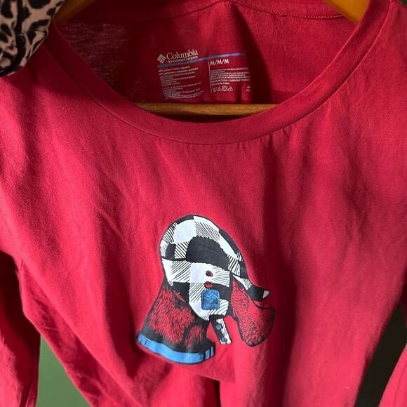 Columbia sportswear company medium kids hunting dog red long-sleeve shirt - Picture 2 of 3